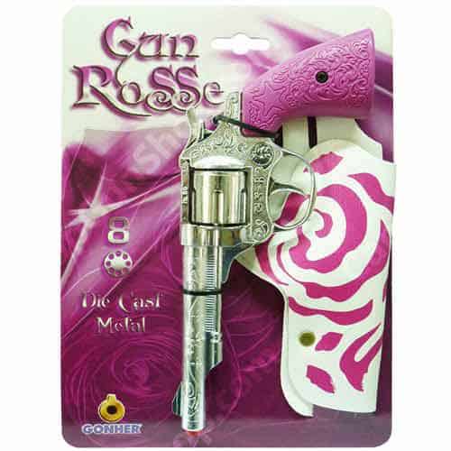 Gonher Gun Rosse Pink Cap Gun 8 ring shot with holster