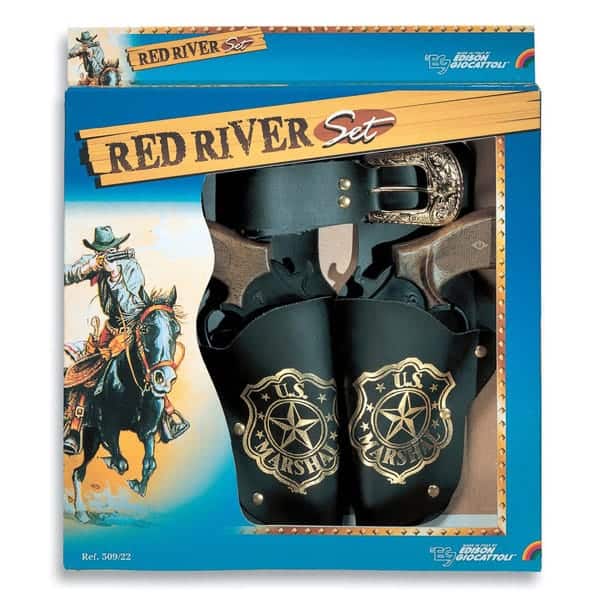 Red River Toy Cap Gun Set – 2 Toy Cap Guns with Holsters